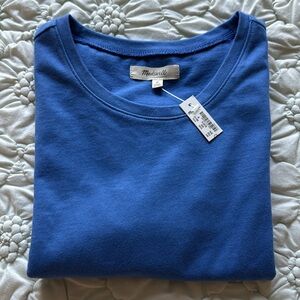 Madewell Baby Tee in Blue Parasol Short Sleeve Soft Heavyweight Cotton